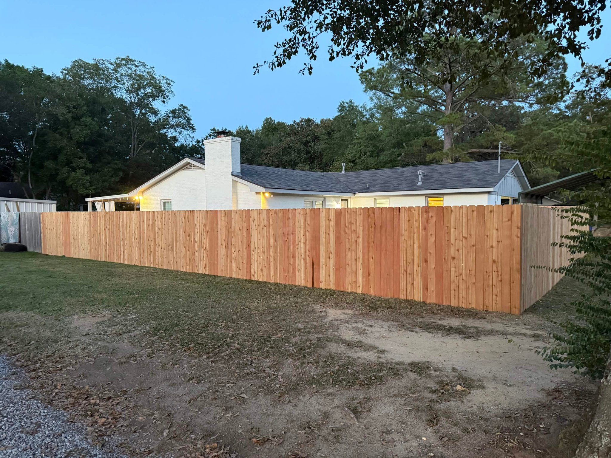 New cedar privacy fence install by Ray's Fencing and Outdoor — Alabama